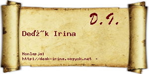 Deák Irina névjegykártya