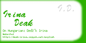 irina deak business card